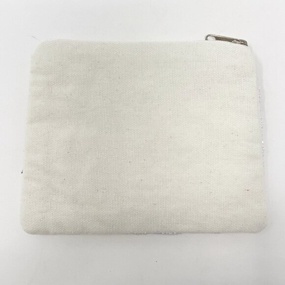 WILD Animal Print Embroidered Patches on White Beaded Coin Purse - Picture 4 of 7